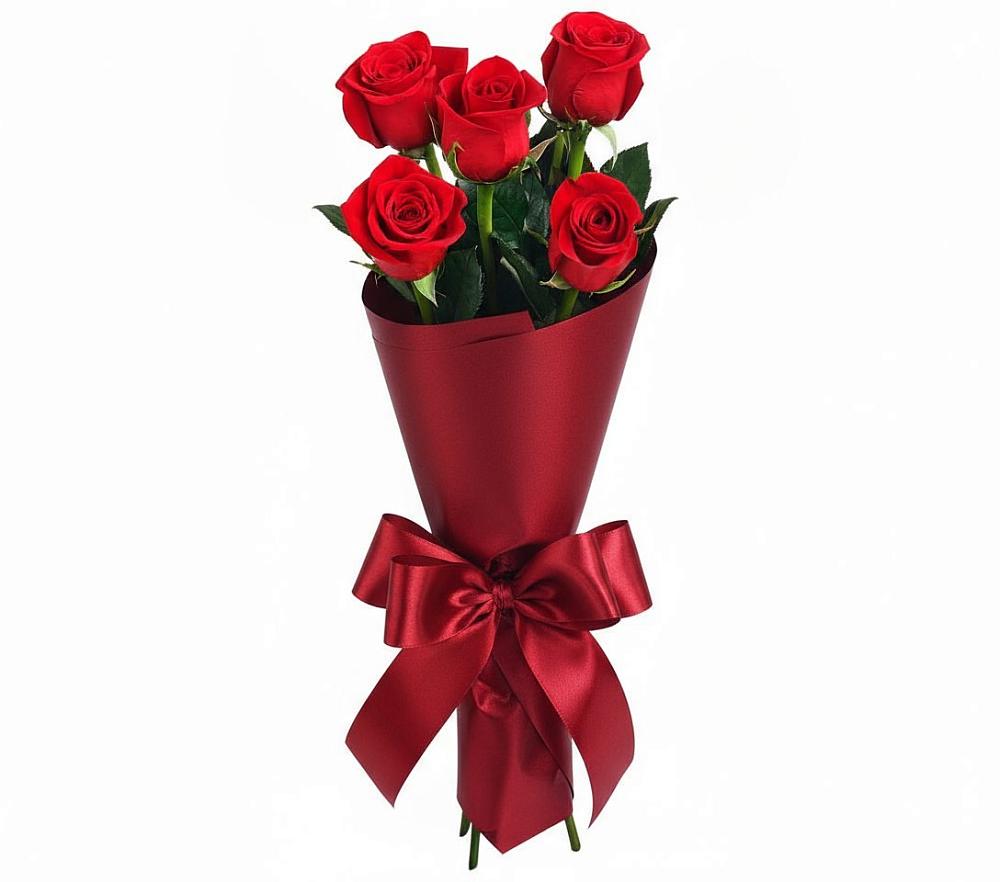 Букет 5 Красных роз Эдлесс Лав в Березовке