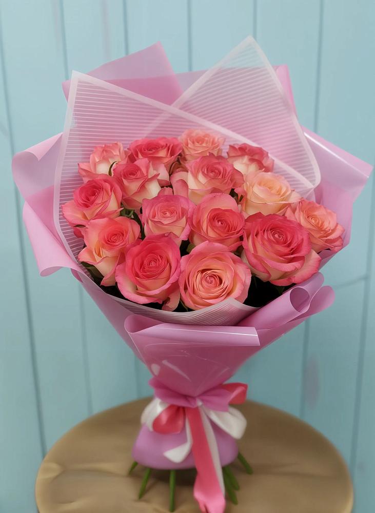 Букет 15 Розовых роз Равель в Березовке