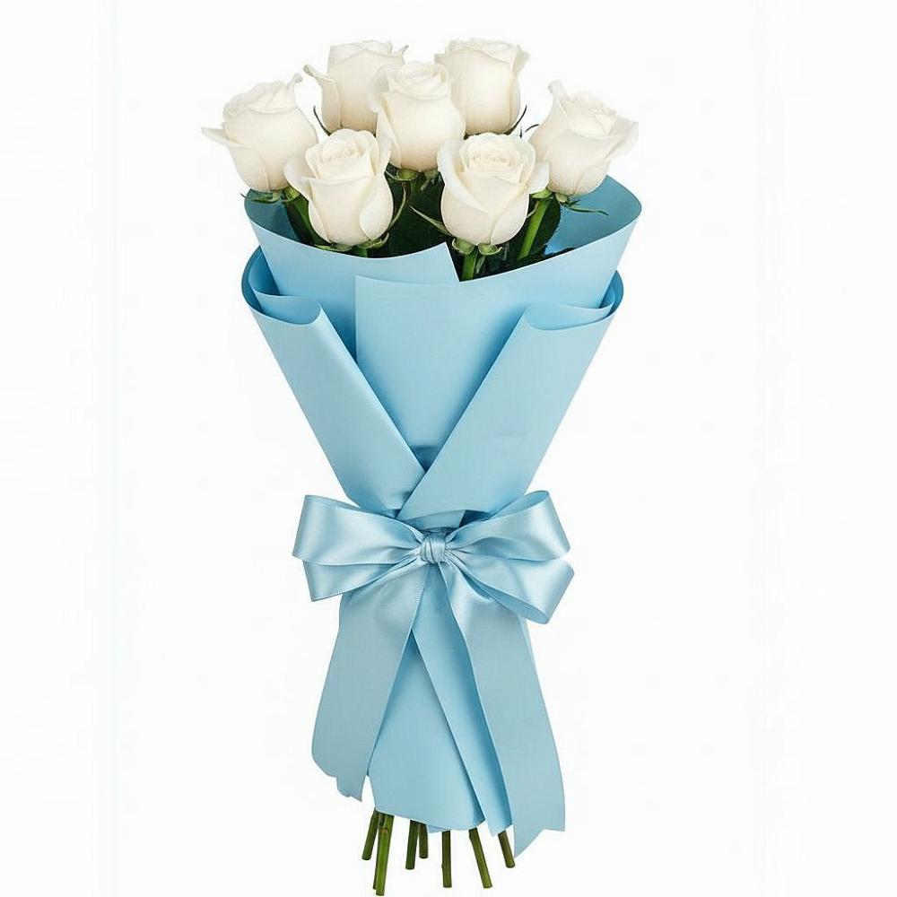 Букет 7 белых роз Проуд в Березовке