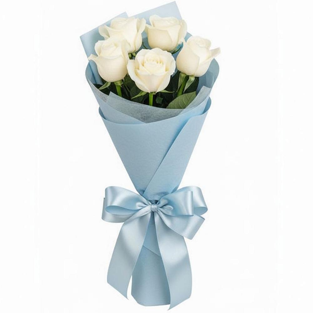 Букет 5 Белых роз Проуд в Березовке