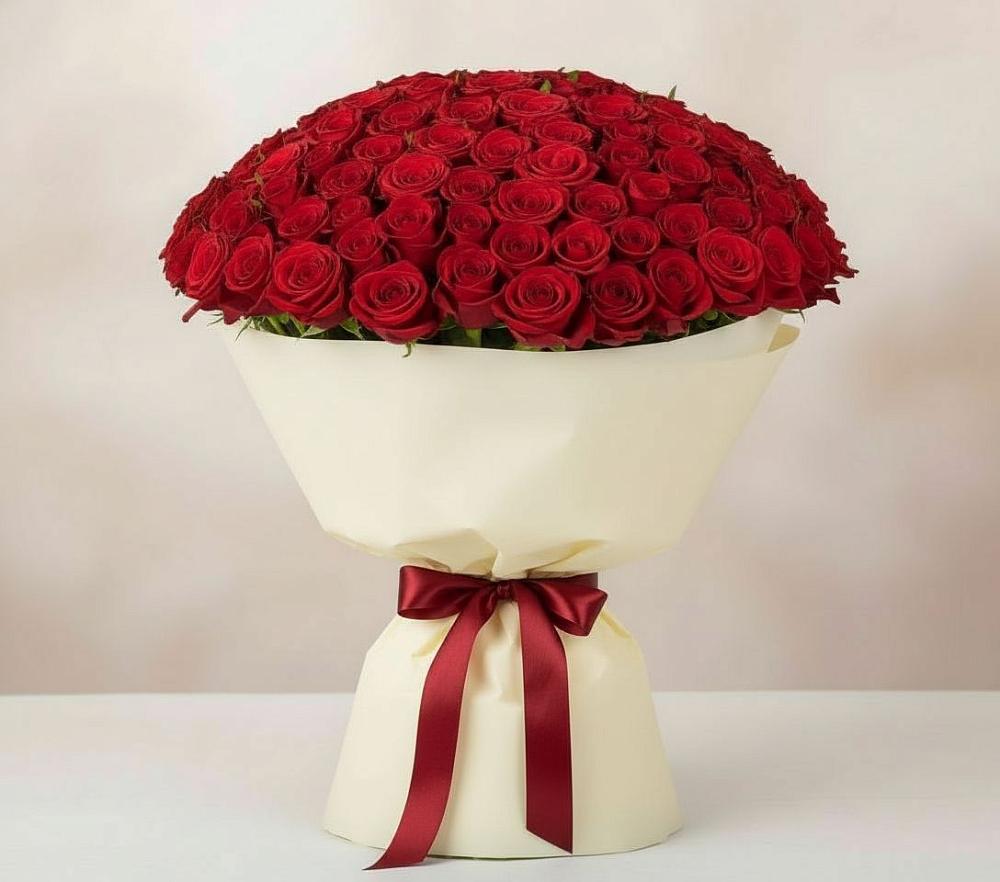 Букет 101 Красная роза Милано в Березовке