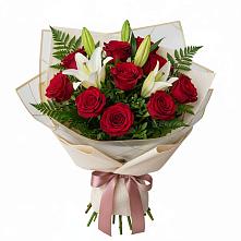 Букет цветов из:  Лилии и Розы #REPLACE_PRED# Березовке