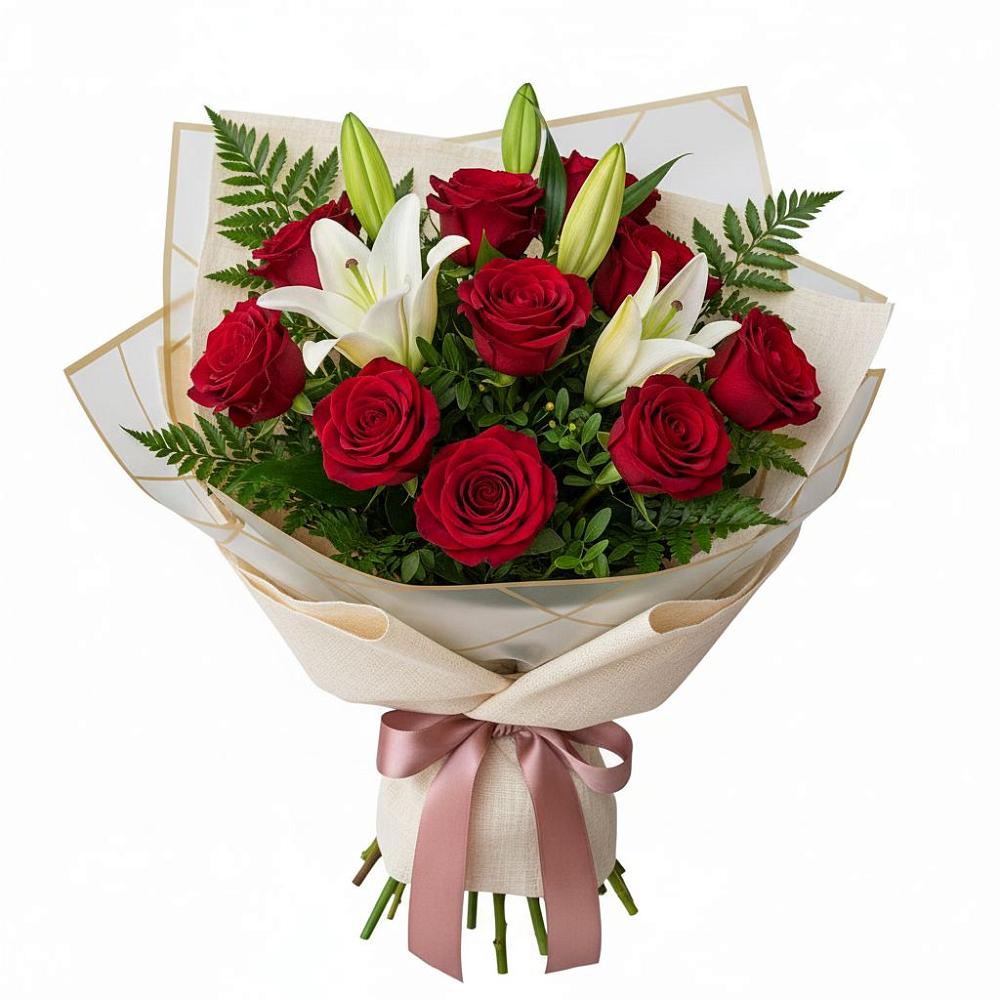 Букет цветов из: Лилии и Розы в Березовке