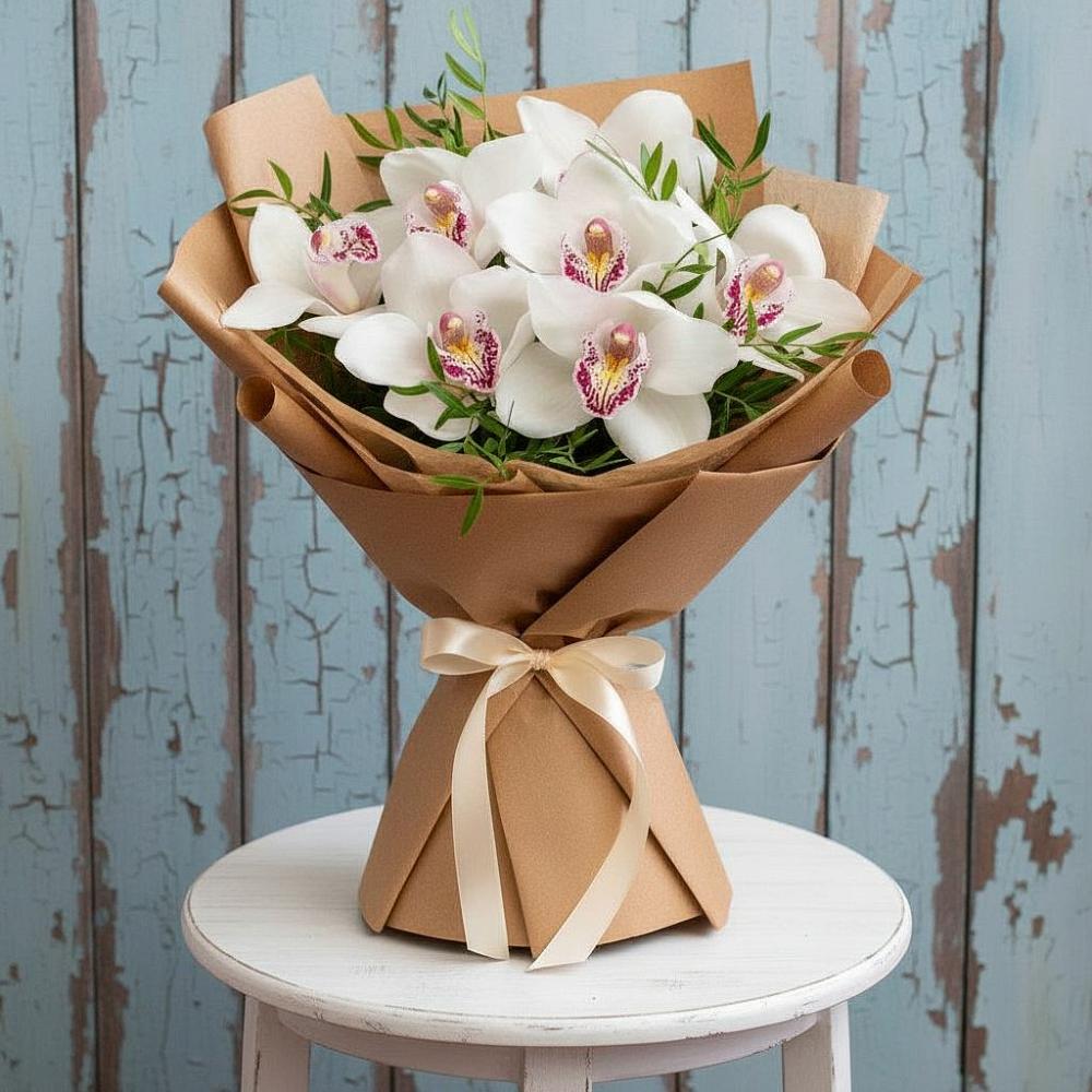 Букет цветов из: Орхидеи и Розы в Березовке