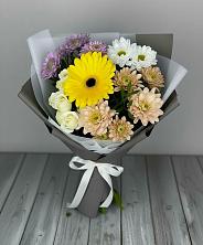 Букет цветов из:  Розы, Герберы и Хризантемы в Березовке