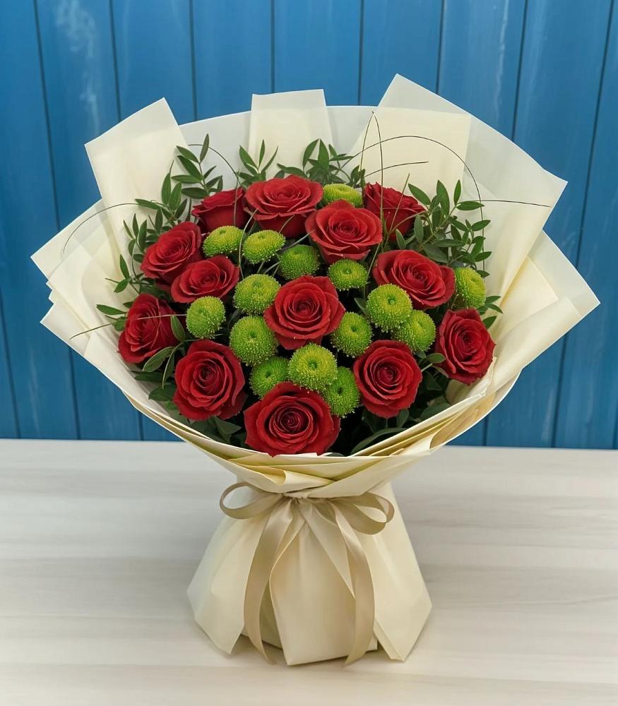 Букет цветов из: Розы и Хризантемы в Березовке