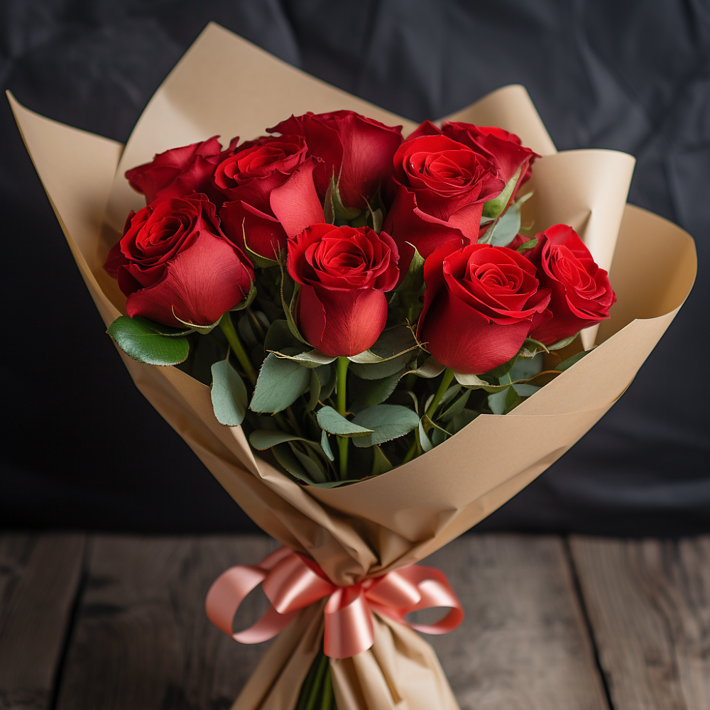 Букет 9 Красных роз в Березовке